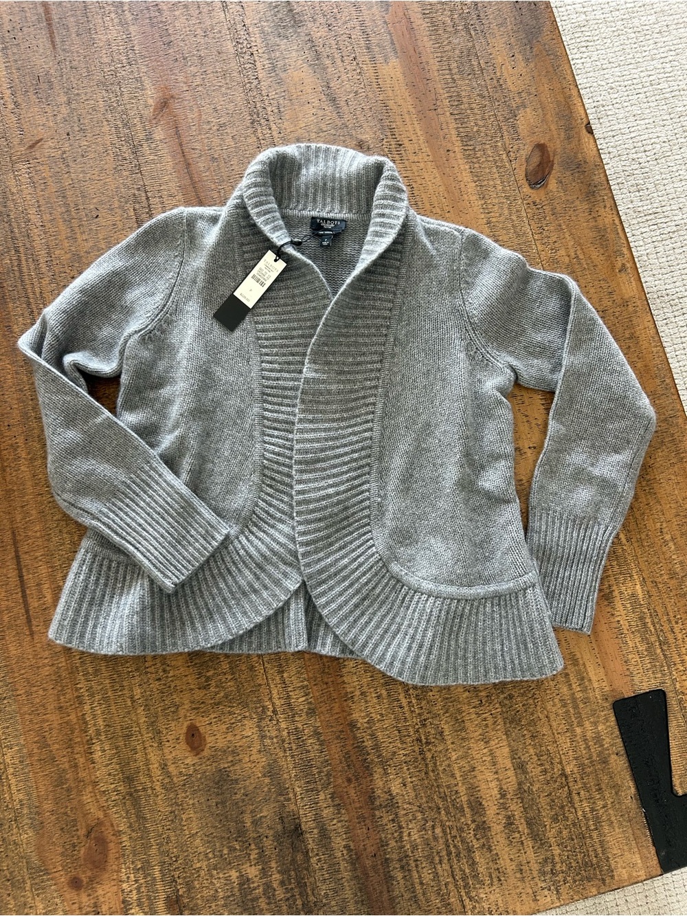 NWT Talbots 100% Cashmere Open Front Cardigan Sweater Petite